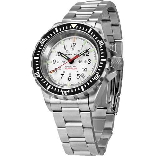 Arctic Edition Large Diver's Automatic GSAR Watch with Stainless Steel Bracelet, Digital, Battery Operated, 41 mm, Silver Seagulf Marine Industries Inc.