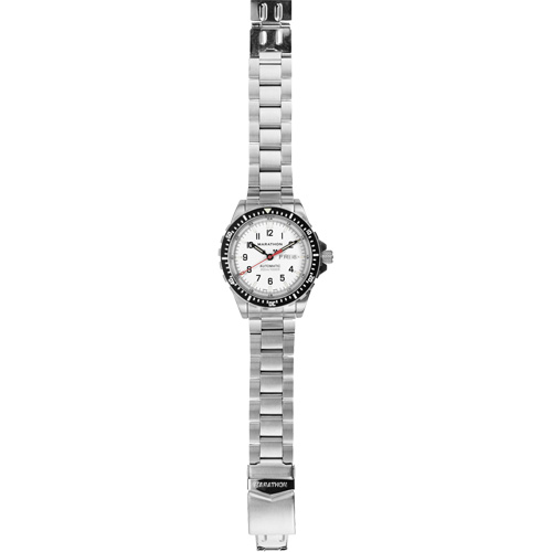 Tr&egrave;s grande montre automatique &eacute;dition arctique avec jour/date avec bracelet en acier inoxydable, Num&eacute;rique, &agrave; piles, 46 mm, Argent Seagulf Marine Industries Inc.