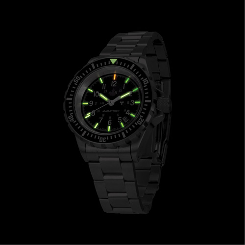 Grey Maple Large Diver's Automatic Watch with Stainless Steel Bracelet, Digital, Battery Operated, 41 mm, Silver Seagulf Marine Industries Inc.