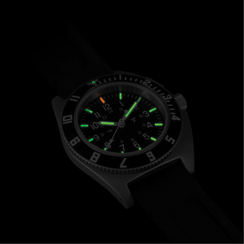 Steel Navigator Watch on 3-Piece Rubber Strap Kit, Digital, Battery Operated, 41 mm, Black Seagulf Marine Industries Inc.