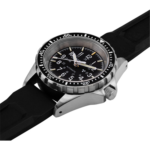 Jumbo Diver/Pilot's Automatic Chronograph Watch, Digital, Battery Operated, 46 mm, Black Seagulf Marine Industries Inc.
