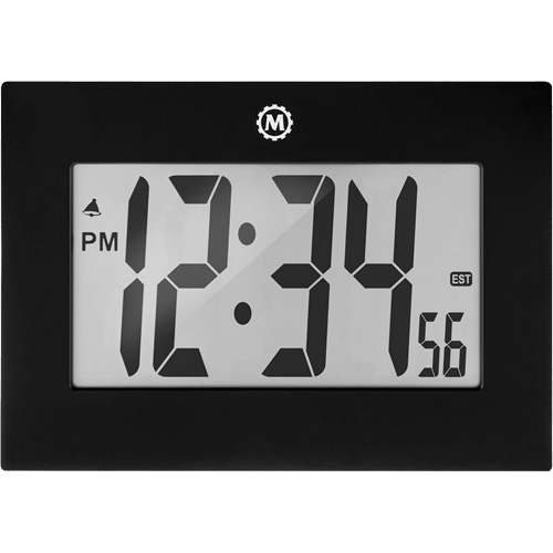 Horloge &agrave; grand cadre, Num&eacute;rique, &agrave; piles, 9" la x 1" p x 6,5" h, Noir Seagulf Marine Industries Inc.