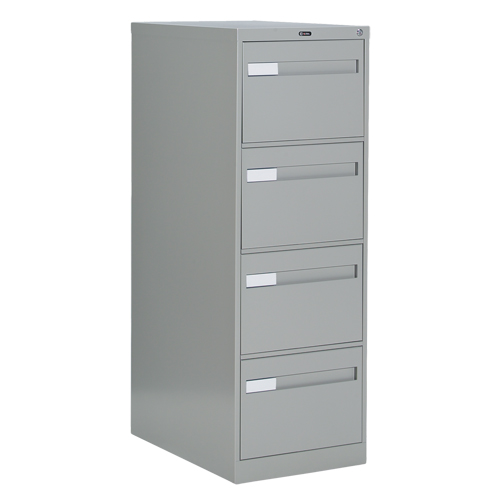 Vertical Filing Cabinet with Recessed Drawer Handles, 4 Drawers, 18.15" W x 26.56" D x 52" H, Grey Seagulf Marine Industries Inc.