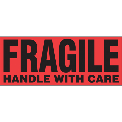 "Fragile Handle with Care" Special Handling Labels, 5" L x 2" W, Black on Red Seagulf Marine Industries Inc.