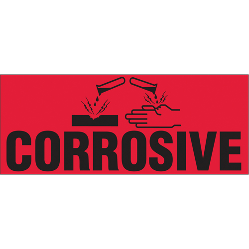"Corrosive" Special Handling Labels, 5" L x 2" W, Black on Red Seagulf Marine Industries Inc.