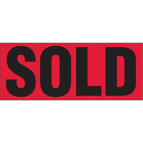 "Sold" Special Handling Labels, 5" L x 2" W, Black on Red Seagulf Marine Industries Inc.