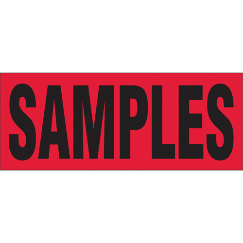"Samples" Special Handling Labels, 5" L x 2" W, Black on Red Seagulf Marine Industries Inc.