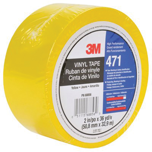 Ruban en vinyle 471, 50,8 mm (2") la x 32,9 m (108') lo, 5,3 mils, Jaune Seagulf Marine Industries Inc.
