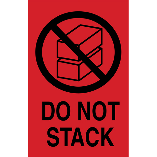 "Do Not Stack" International Shipping Labels, 6" L x 4" W, Black on Red Seagulf Marine Industries Inc.