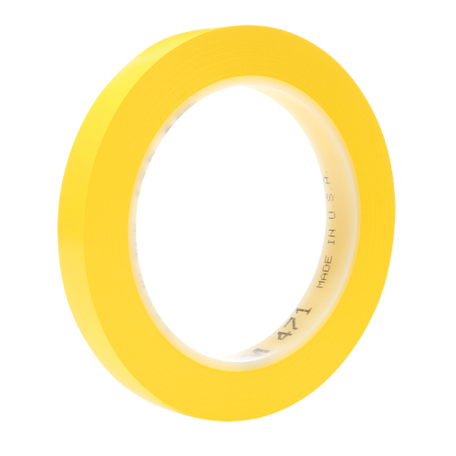 Ruban en vinyle 471, 12 mm (1/2") la x 32,9 m (108') lo, 5,3 mils, Jaune Seagulf Marine Industries Inc.