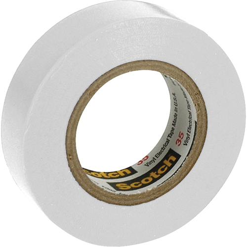 Scotch&reg; 35 Colour Coded Tape, 12.7 mm (1/2") x 6.1 m (20'), White, 7 mils Seagulf Marine Industries Inc.