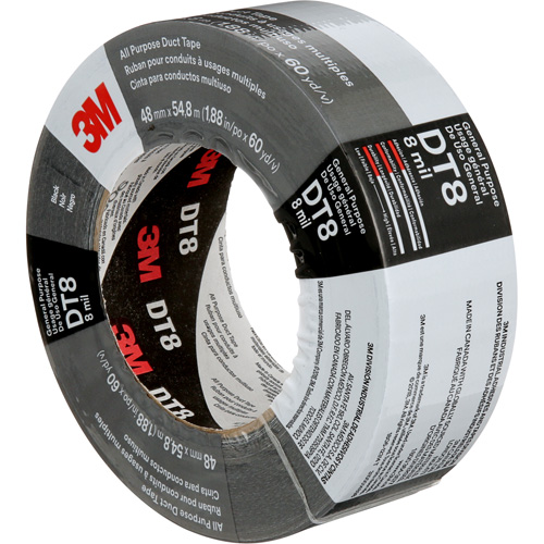 DT8 All-Purpose Duct Tape, 8 mils, Black, 48 mm (2") x 55 m (180') Seagulf Marine Industries Inc.