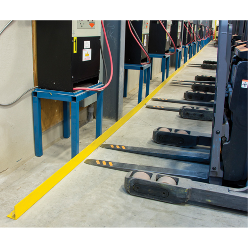 Floor Angle Guard Rails, Steel, 48" L x 5" H, Yellow Seagulf Marine Industries Inc.