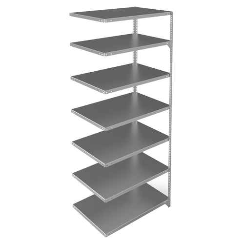 Shelving Unit, Galvanized Steel, Slotted Angle, 400 lbs. Capacity, 36" W x 84" H x 24" D Seagulf Marine Industries Inc.