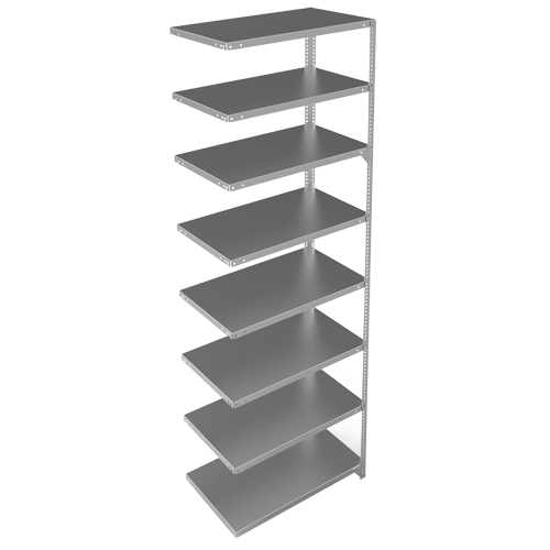 Shelving Unit, Galvanized Steel, Slotted Angle, 400 lbs. Capacity, 36" W x 96" H x 18" D Seagulf Marine Industries Inc.
