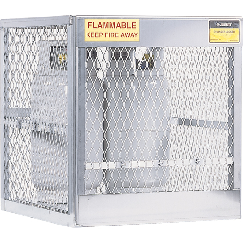 Aluminum LPG Cylinder Locker Storage, 4 Cylinder Capacity, 30" W x 32" D x 33-1/2" H, Silver Seagulf Marine Industries Inc.