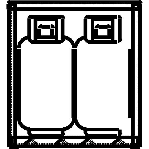 Aluminum LPG Cylinder Locker Storage, 4 Cylinder Capacity, 30" W x 32" D x 33-1/2" H, Silver Seagulf Marine Industries Inc.