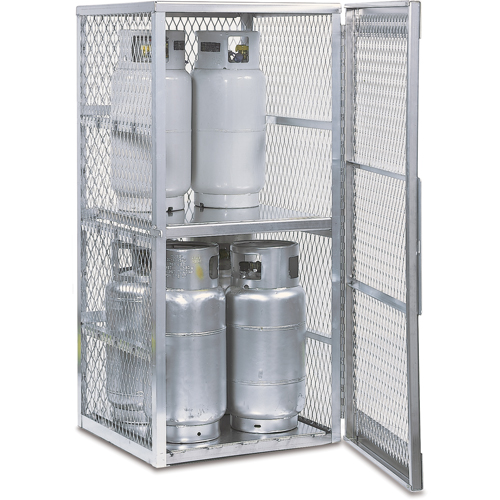 Aluminum LPG Cylinder Locker Storage, 8 Cylinder Capacity, 30" W x 32" D x 65" H, Silver Seagulf Marine Industries Inc.