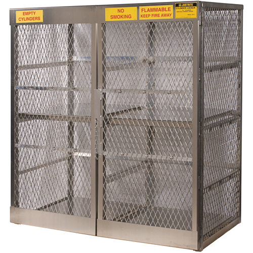 Aluminum LPG Cylinder Locker Storage, 16 Cylinder Capacity, 60" W x 32" D x 65" H, Silver Seagulf Marine Industries Inc.