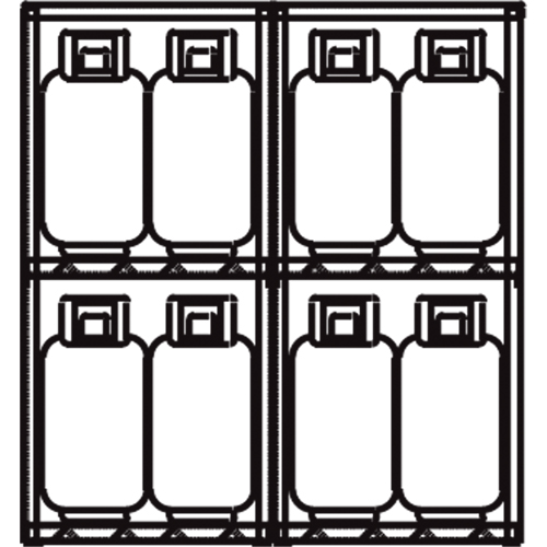 Aluminum LPG Cylinder Locker Storage, 16 Cylinder Capacity, 60" W x 32" D x 65" H, Silver Seagulf Marine Industries Inc.