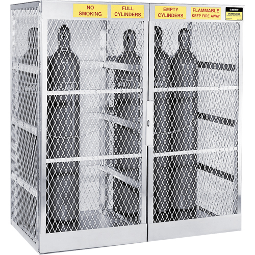 Aluminum LPG Cylinder Locker Storage, 20 Cylinder Capacity, 60" W x 32" D x 65" H, Silver Seagulf Marine Industries Inc.