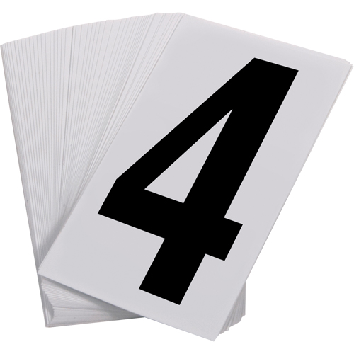 Pressure Sensitive Numbering, 4, 3-1/2" H, Black on White Seagulf Marine Industries Inc.
