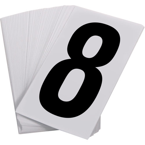 Num&eacute;ros autocollants, 8, 3-1/2" h, Noir sur blanc Seagulf Marine Industries Inc.