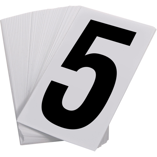 Pressure Sensitive Numbering, 5, 3-1/2" H, Black on White Seagulf Marine Industries Inc.