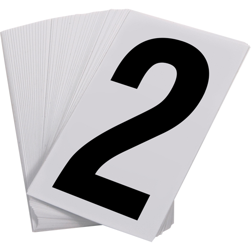 Num&eacute;ros autocollants, 2, 3-1/2" h, Noir sur blanc Seagulf Marine Industries Inc.