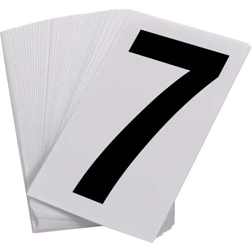 Num&eacute;ros autocollants, 7, 3-1/2" h, Noir sur blanc Seagulf Marine Industries Inc.