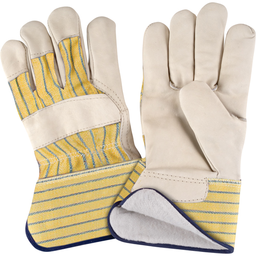 Abrasion-Resistant Winter-Lined Fitters Gloves, X-Large, Grain Cowhide Palm, Cotton Fleece Inner Lining Seagulf Marine Industries Inc.