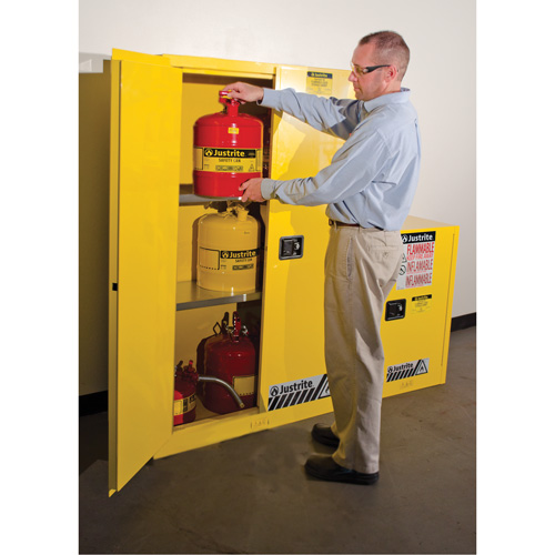 Sure-Grip&reg; Ex Flammable Storage Cabinets, 45 gal., 2 Door, 43" W x 65" H x 18" D Seagulf Marine Industries Inc.