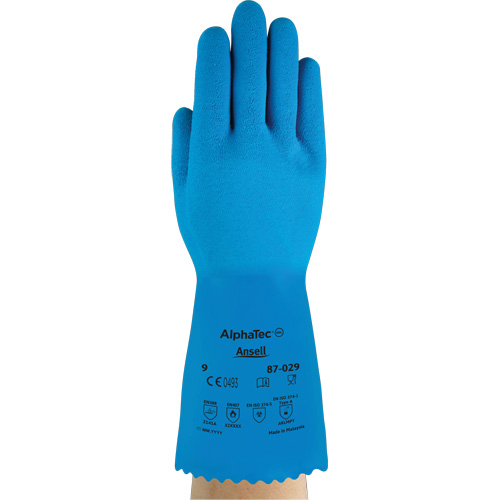 Gants AlphaTec 87-029, Taille T-Grand/10, 13" lo, Latex de caoutchouc, Doublure en Nylon, 50 mils Seagulf Marine Industries Inc.