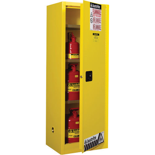 Sure-Grip&reg; EX Slimline Flammable Safety Cabinet, 22 gal., 1 Door, 23.25" W x 65" H x 18" D Seagulf Marine Industries Inc.