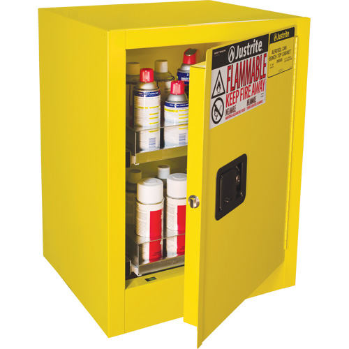 Armoire de s&eacute;curit&eacute; d'&eacute;tabli pour produits inflammables EX Sure-Grip, 24 gal., 1 Porte(s), 21" La x 27" h x 18" p Seagulf Marine Industries Inc.