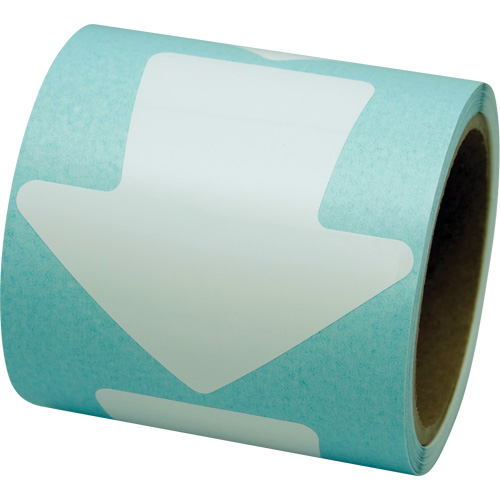 Coloured Floor Marking Decals, Arrow, 4" L x 4" W, White, Vinyl Seagulf Marine Industries Inc.