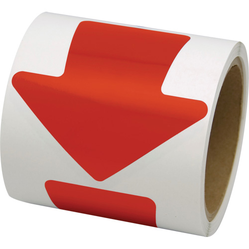 Coloured Floor Marking Decals, Arrow, 4" L x 4" W, Red, Vinyl Seagulf Marine Industries Inc.