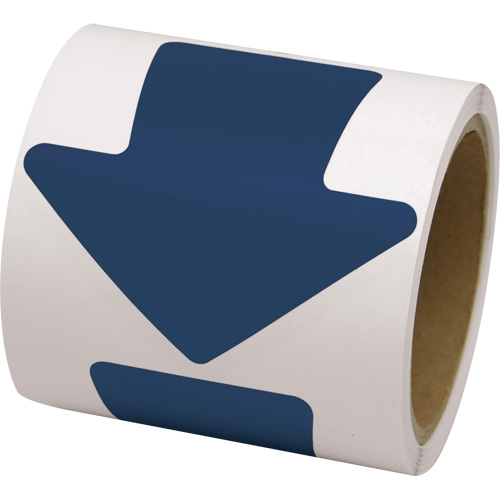 Coloured Floor Marking Decals, Arrow, 4" L x 4" W, Blue, Vinyl Seagulf Marine Industries Inc.