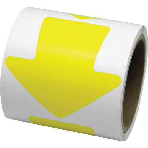 Coloured Floor Marking Decals, Arrow, 4" L x 4" W, Yellow, Vinyl Seagulf Marine Industries Inc.
