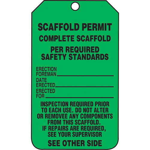 &eacute;tiquettes de s&eacute;curit&eacute; d'inspection et de contr&ocirc;le de l'&eacute;tat de l'&eacute;quipement, Papier cartonn&eacute;, 3-1/8" la x 5-7/8" h, Anglais Seagulf Marine Industries Inc.