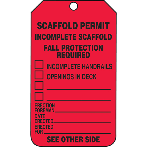 &eacute;tiquettes de s&eacute;curit&eacute; d'inspection et de contr&ocirc;le de l'&eacute;tat de l'&eacute;quipement, Papier cartonn&eacute;, 3-1/8" la x 5-7/8" h, Anglais Seagulf Marine Industries Inc.