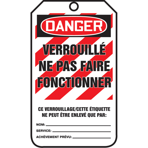 Lockout Tags, Cardstock, 3-1/8" W x 5-7/8" H, French Seagulf Marine Industries Inc.