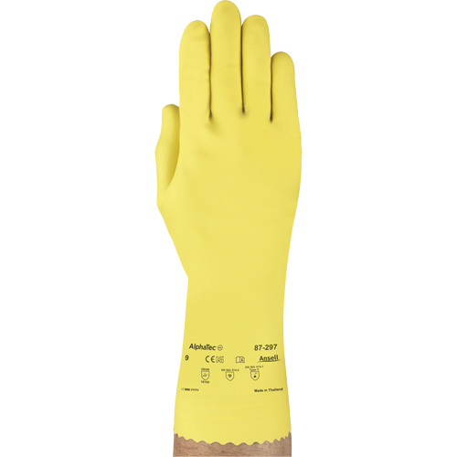 VersaTouch&reg; 297 Gloves, Size X-Large/10, 12" L, Rubber Latex, Flock-Lined Inner Lining, 20-mil Seagulf Marine Industries Inc.