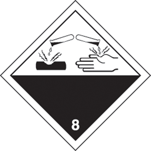 TDG Shipping Labels, Class 8, Corrosives, Paper Seagulf Marine Industries Inc.