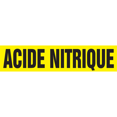 Marqueur de tuyau "Acid Nitrique", Autocollant, 4" h x 24" la, Noir sur jaune Seagulf Marine Industries Inc.