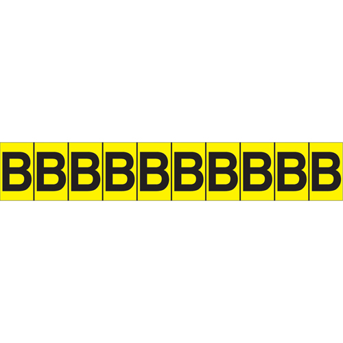 Rep&egrave;res adh&eacute;sifs &agrave; lettres individuelles, B, 1" h, Noir sur jaune Seagulf Marine Industries Inc.