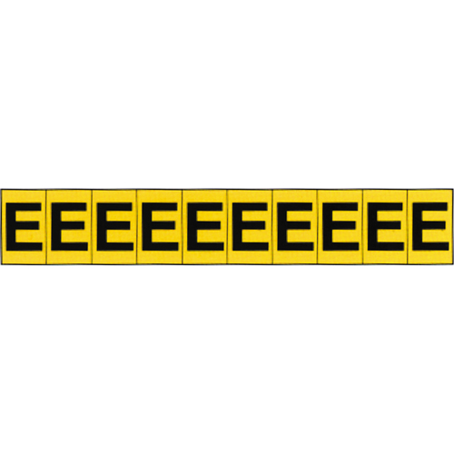Rep&egrave;res adh&eacute;sifs &agrave; lettres individuelles, E, 1" h, Noir sur jaune Seagulf Marine Industries Inc.