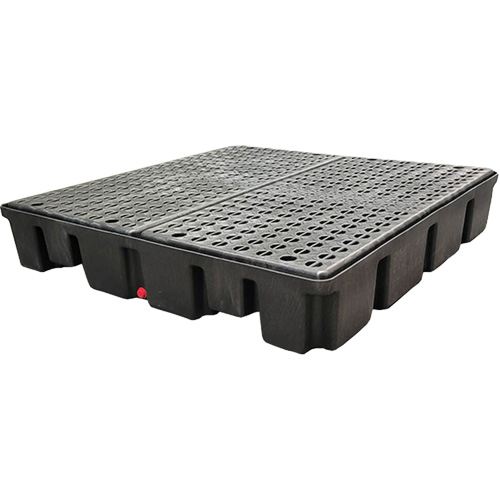 Palette emboîtable avec drain pour contr&ocirc;le des d&eacute;versements, Capacit&eacute; de d&eacute;versement 66 gal. US, 49" x 49" x 10,5" Seagulf Marine Industries Inc.