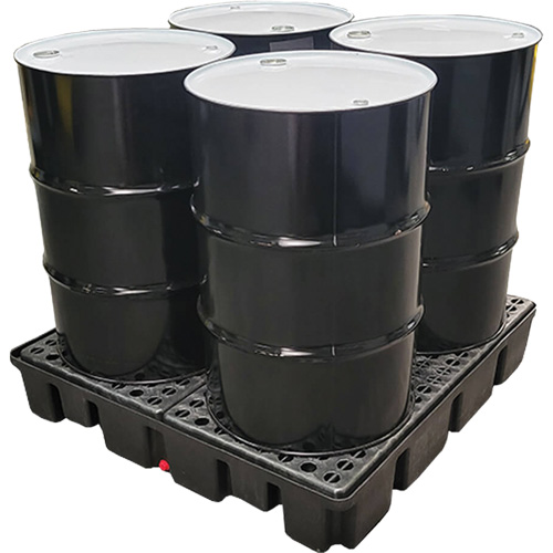 Palette emboîtable avec drain pour contr&ocirc;le des d&eacute;versements, Capacit&eacute; de d&eacute;versement 66 gal. US, 49" x 49" x 10,5" Seagulf Marine Industries Inc.