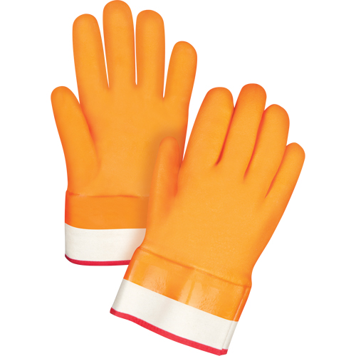 Gants doubl&eacute;s pour l'hiver r&eacute;sistants aux produits chimiques, Taille Grand/9, 10" lo, PVC, Doublure en Molleton de mousse, Gant de calibre hiver Seagulf Marine Industries Inc.